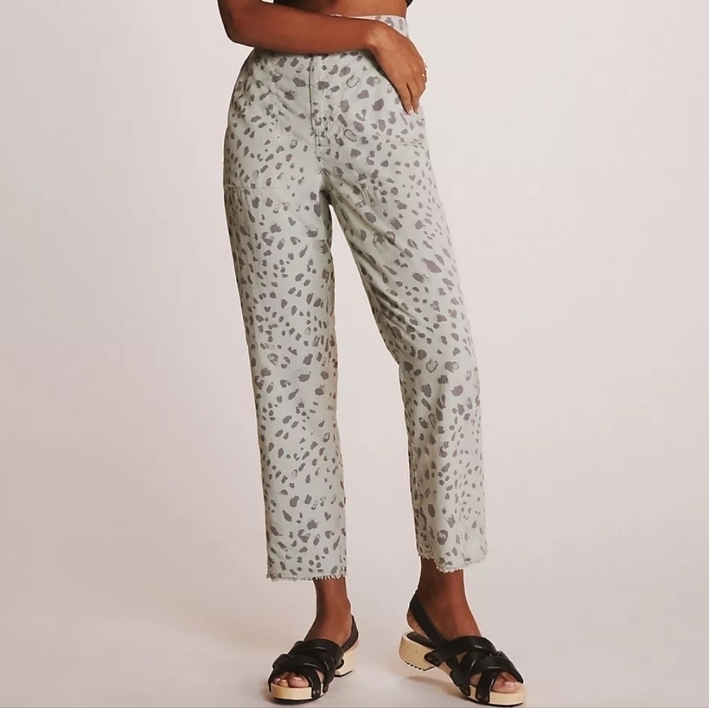 Anthropologie Cloth & Stone Frayed Straight Leg Pants S